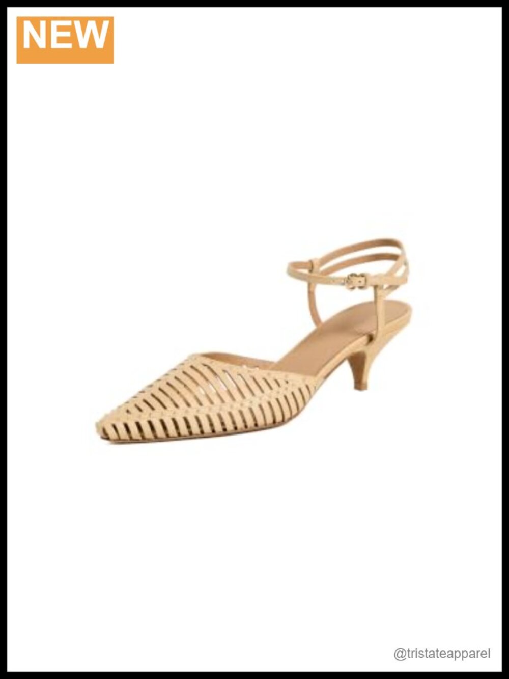 Ulla Johnson Francine Cage Kitten Heels Leather Pointed Toe Dress Pumps